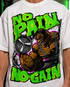No Pain No Gain Monster Gym Oversized T-Shirt black oversized T-shirt product mockup