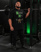 Bending Bars Gym Oversized T-Shirt black oversized T-shirt product mockup