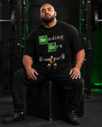 Bending Bars Gym Oversized T-Shirt black oversized T-shirt product mockup
