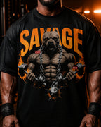 Savage Gym Dog Oversized T-Shirt black oversized T-shirt product mockup