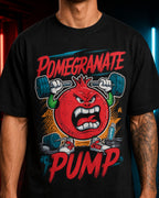 Pomegranate Pump Gym Oversized T-Shirt black oversized T-shirt product mockup