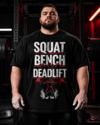 Squat Bench Deadlift Oversized T-Shirt black oversized T-shirt back hero