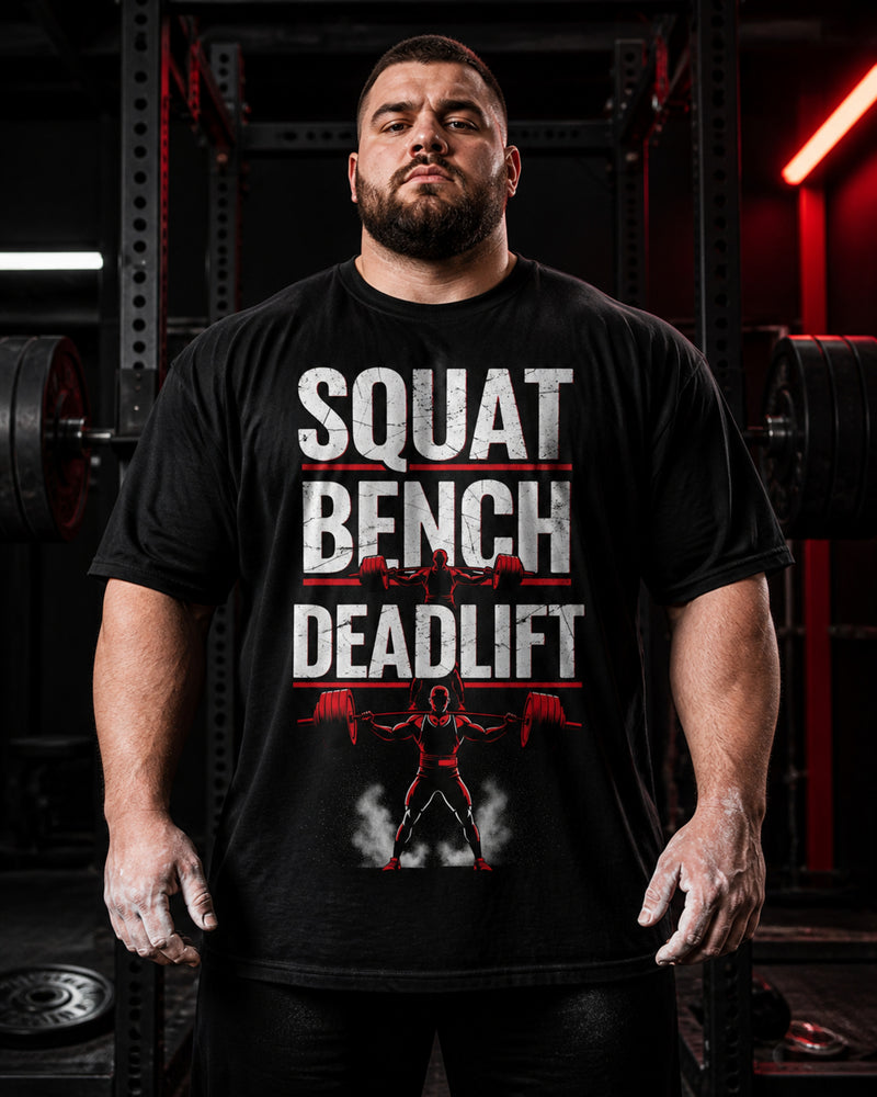 Squat Bench Deadlift Oversized T-Shirt black oversized T-shirt back hero