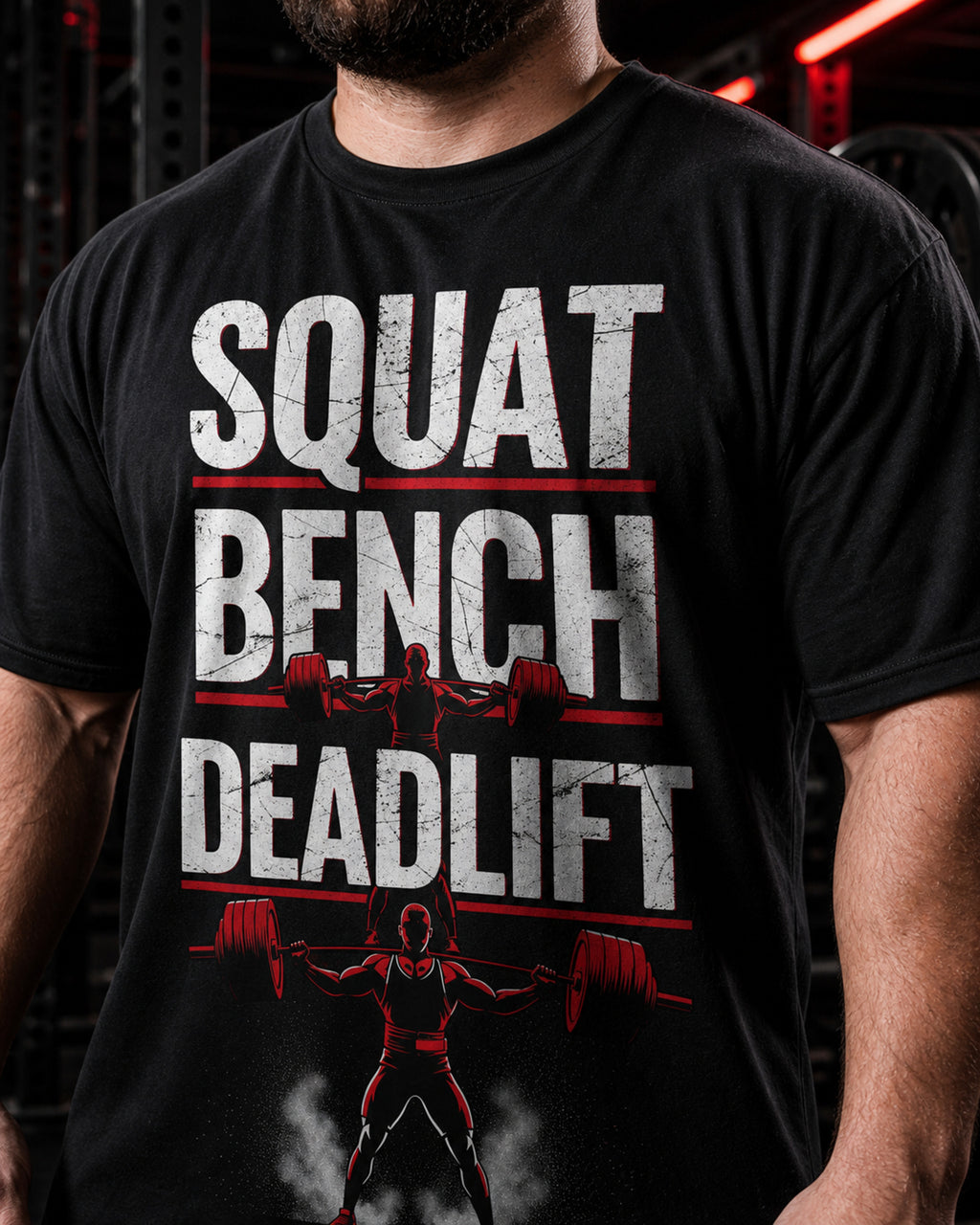 Squat Bench Deadlift Oversized T-Shirt black oversized T-shirt product mockup