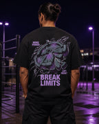 Break Limits Heavy Lift Oversized T-Shirt black oversized T-shirt back hero