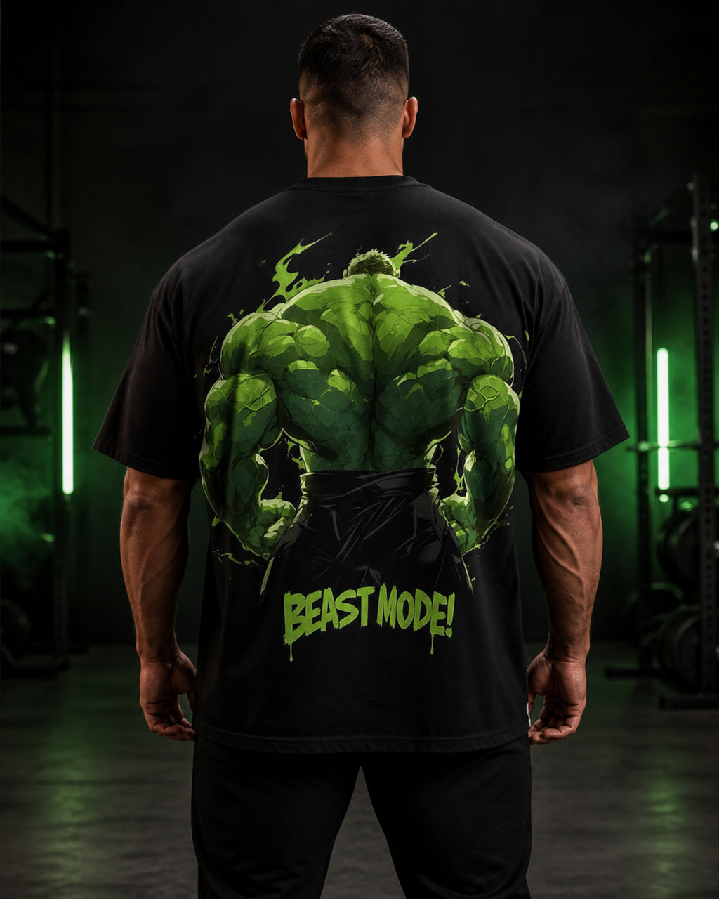 Beast Mode Back Day Oversized T-Shirt black oversized T-shirt back hero