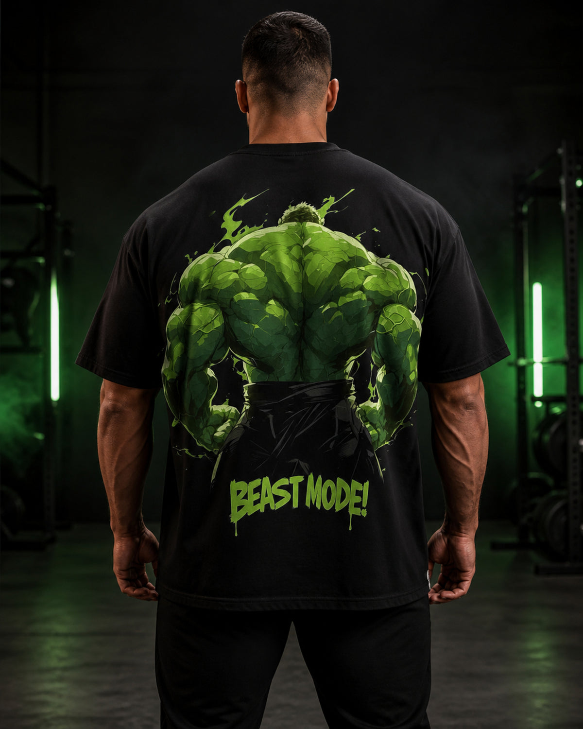 Beast Mode Back Day Oversized T-Shirt black oversized T-shirt back hero