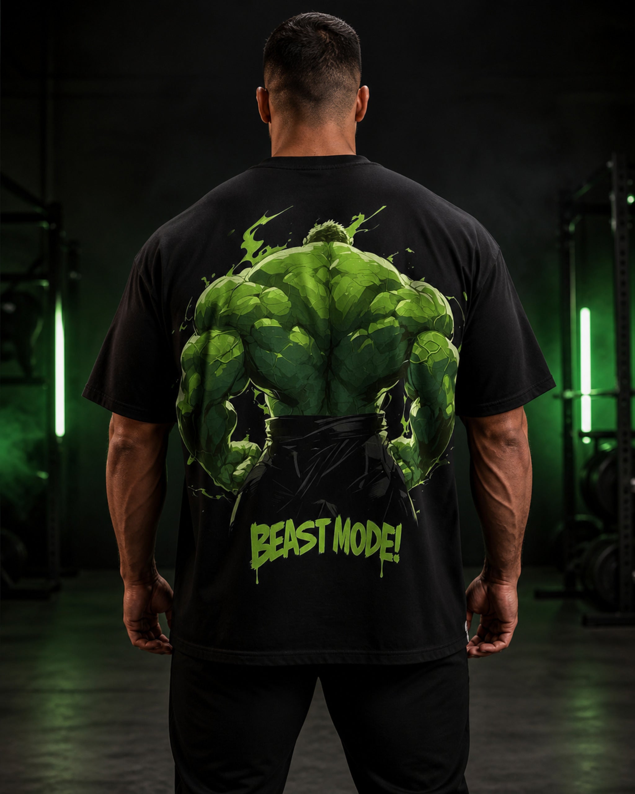 Beast Mode Back Day Oversized T-Shirt black oversized T-shirt back hero