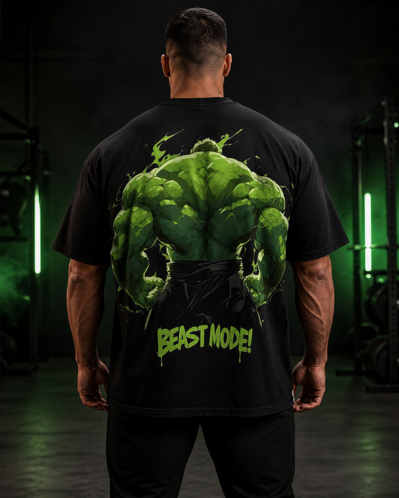 Beast Mode Back Day Oversized T-Shirt black oversized T-shirt back hero