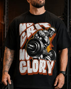 No Grit No Glory Oversized T-Shirt black oversized T-shirt product mockup