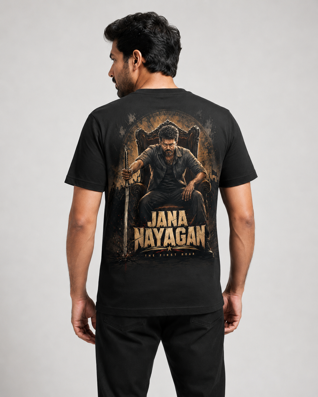 Jana Nayagan Thalapathy Vijay T-Shirt - Black