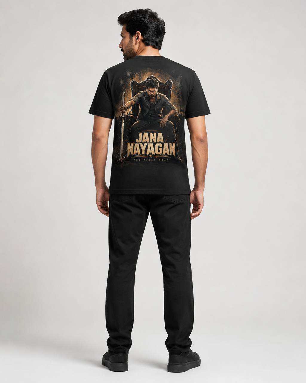 Jana Nayagan Thalapathy Vijay T-Shirt - Black