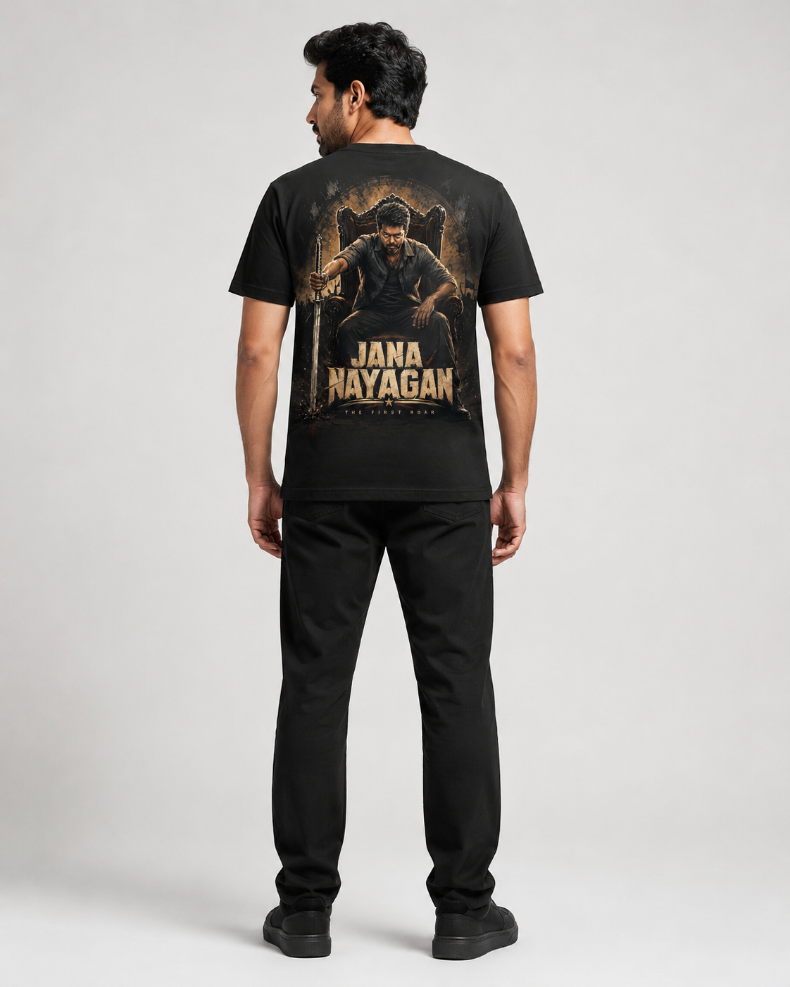 Jana Nayagan Thalapathy Vijay T-Shirt - Black