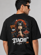 Itachi Uchiha "Akatsuki Shinobi" Oversized Black T-Shirt – Heavyweight Premium Anime Streetwear Graphic Tee