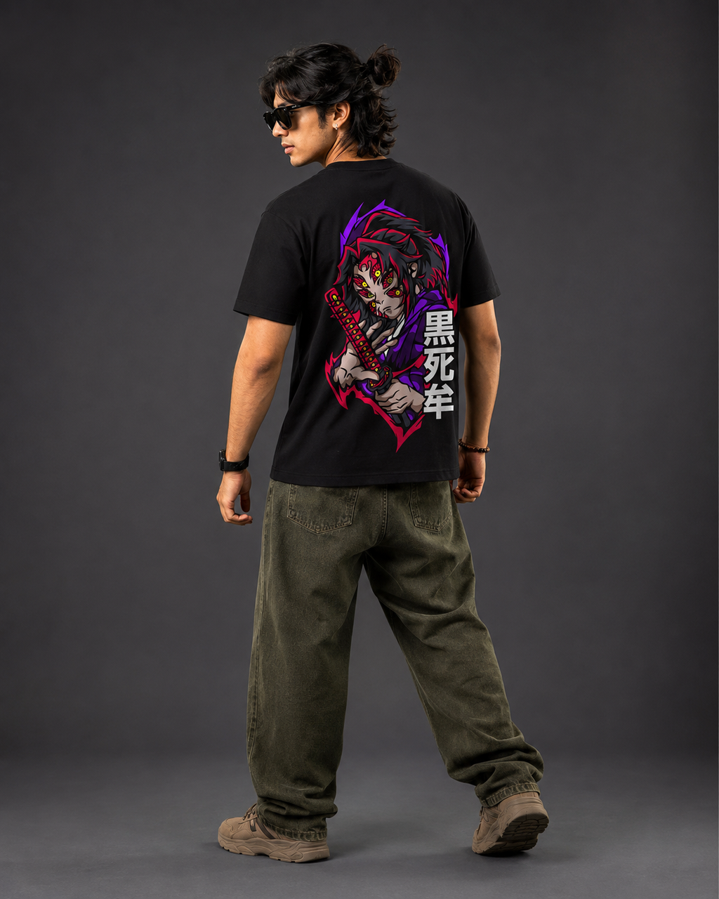 Kokushibo Upper Moon One Oversized T-Shirt | Demon Slayer Anime Streetwear Tee