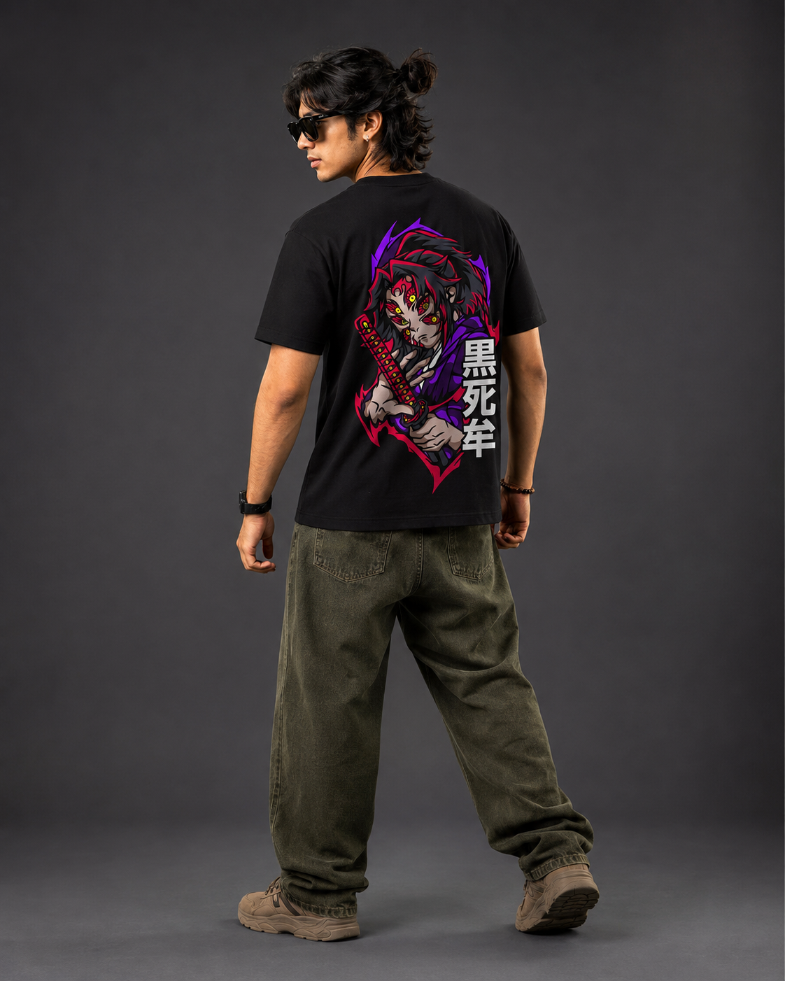 Kokushibo Upper Moon One Oversized T-Shirt | Demon Slayer Anime Streetwear Tee