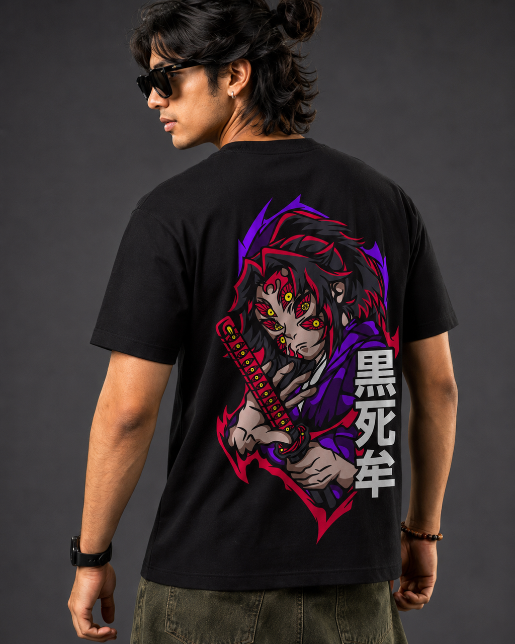 Kokushibo Upper Moon One Oversized T-Shirt | Demon Slayer Anime Streetwear Tee