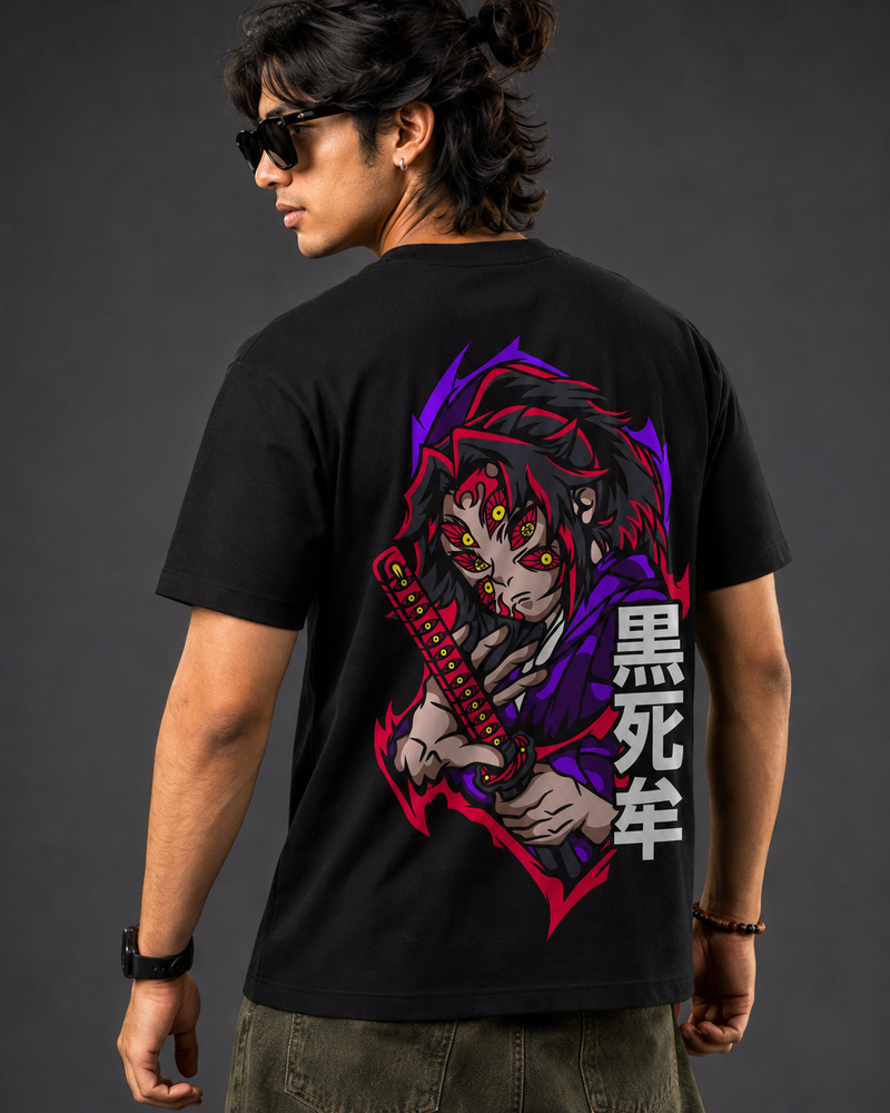 Kokushibo Upper Moon One Oversized T-Shirt | Demon Slayer Anime Streetwear Tee