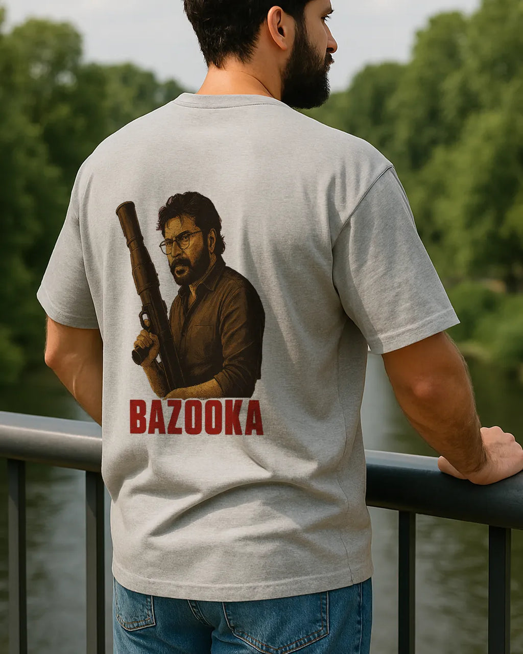 Mammootty Bazooka Movie Poster T Shirt Film Graphic Tee image 2