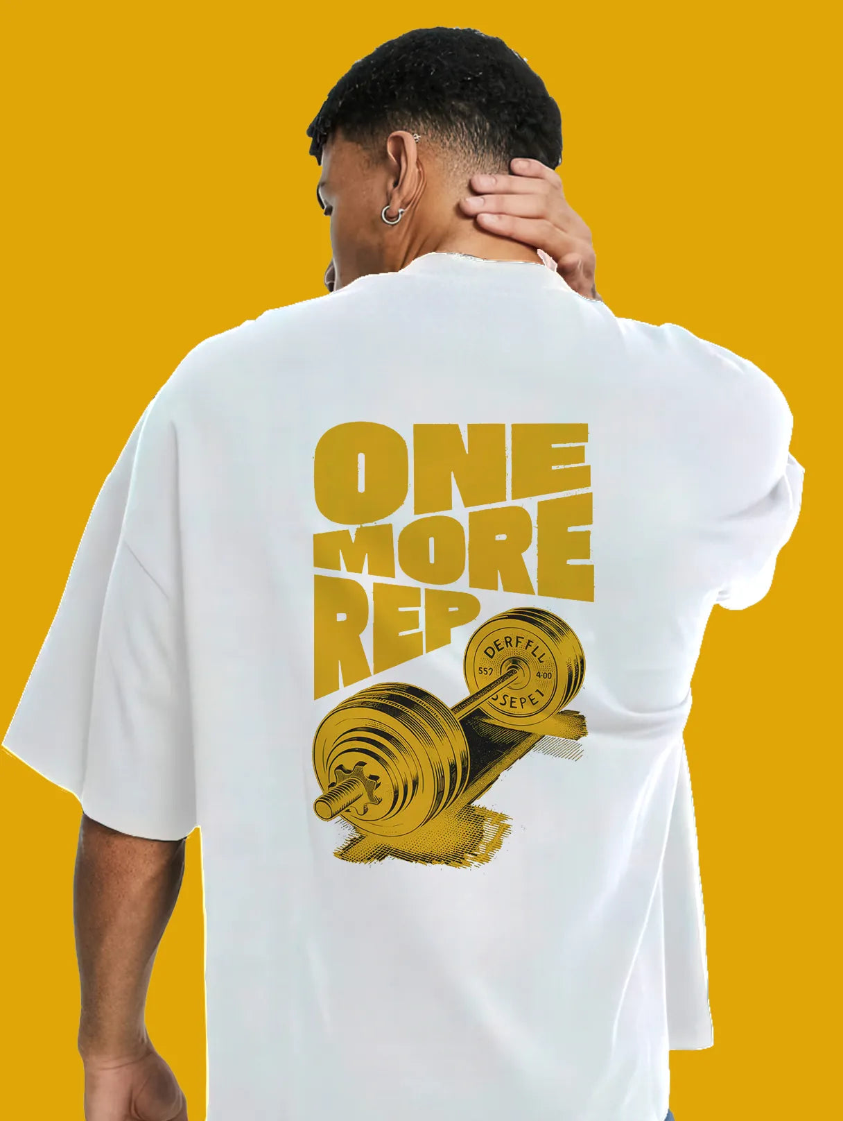One More Rep Oversized T Shirt Gym & Fitness Tee White hero image