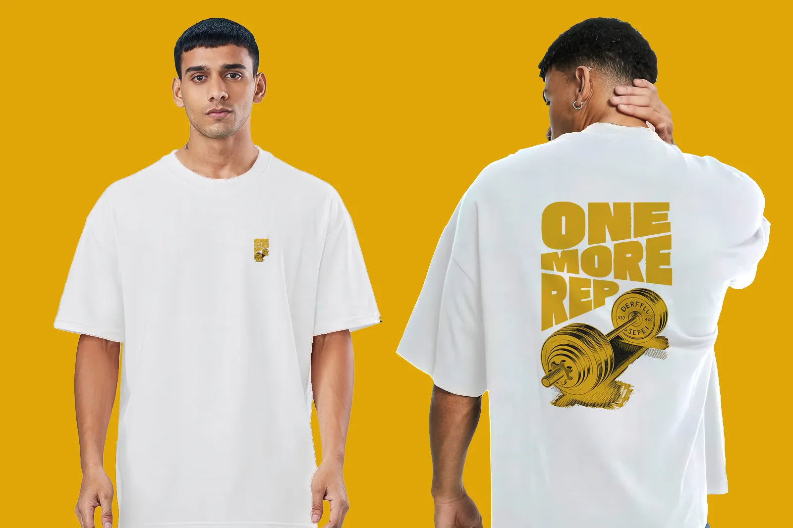 One More Rep Oversized T Shirt Gym & Fitness Tee White image 3