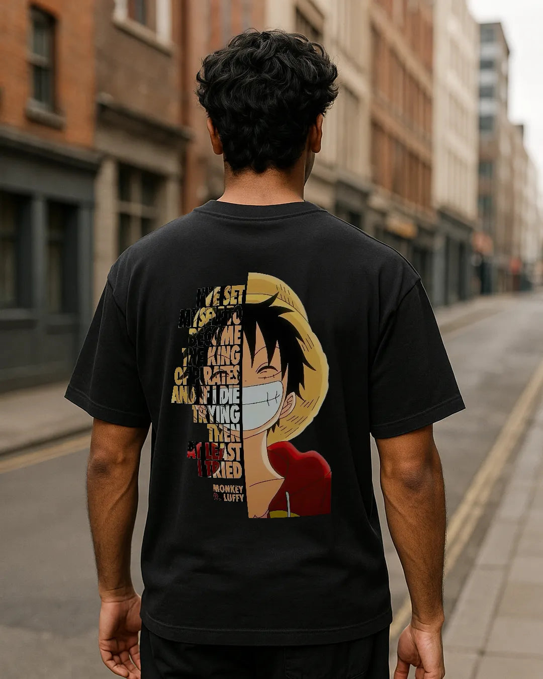 One Piece Luffy King Of Pirates Quote Graphic T Shirt Anime Tee hero image