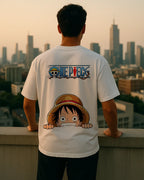 One Piece Luffy Peeking Graphic T Shirt Anime Tee hero image