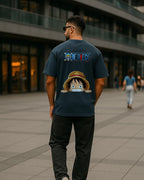 One Piece Luffy Peeking Graphic T Shirt Anime Tee image 3
