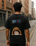One Piece Luffy Peeking Graphic T Shirt Anime Tee image 4