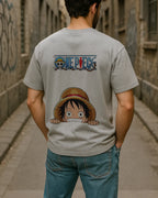 One Piece Luffy Peeking Graphic T Shirt Anime Tee image 5