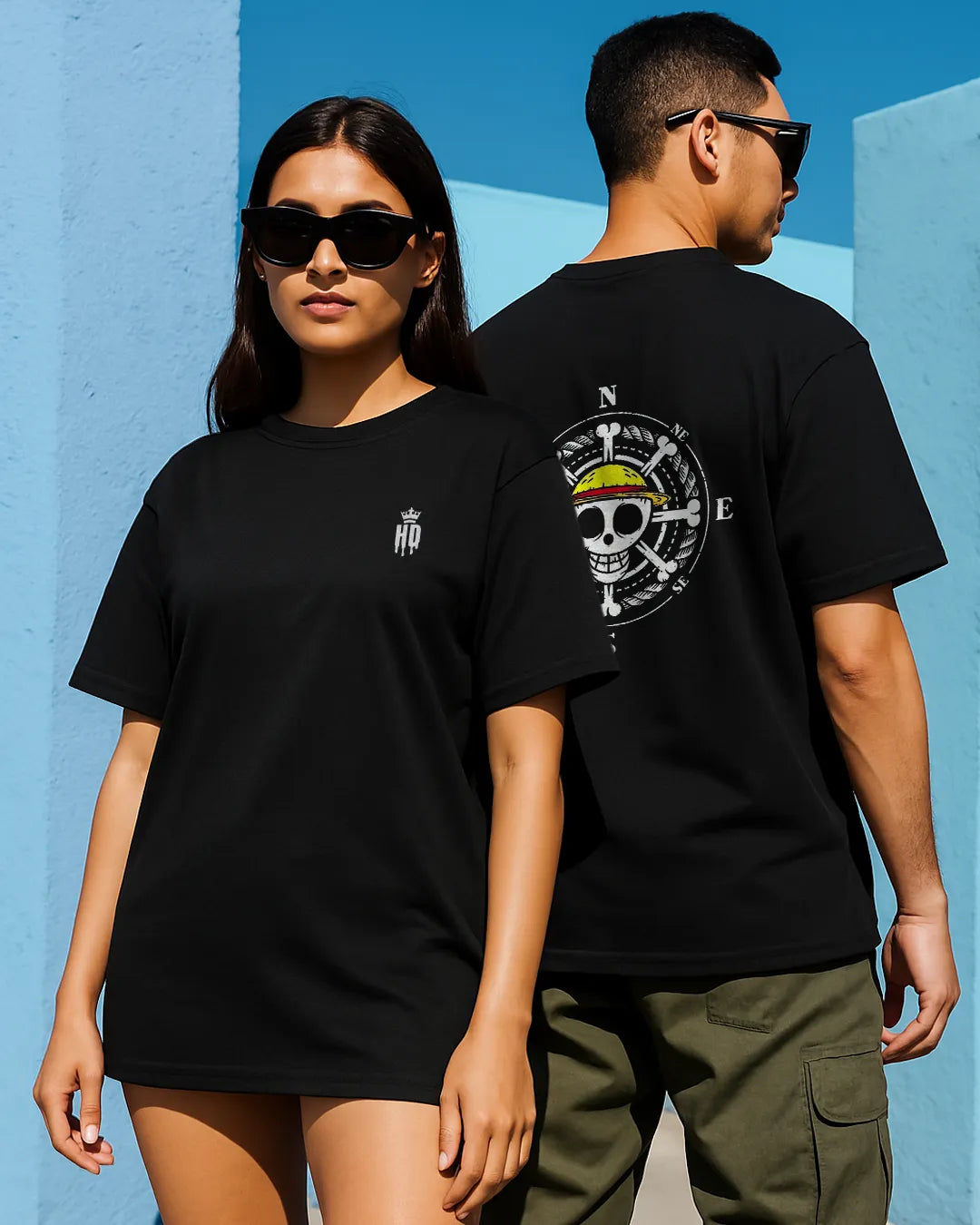 One Piece Straw Hat Pirates Compass Graphic T Shirt Anime Tee image 2