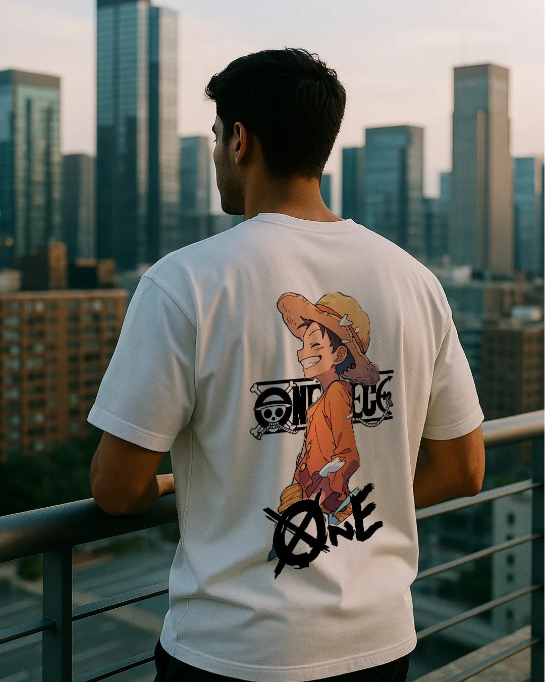 One Piece Stylized Luffy Graphic T Shirt Modern Anime Tee image 2