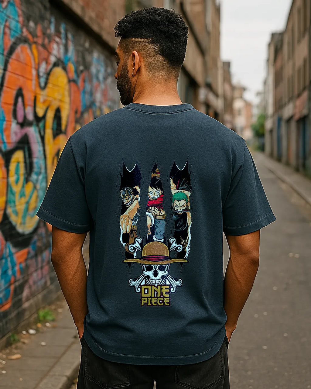 One Piece Trio Graphic T Shirt Luffy Usopp Zoro Anime Tee image 2
