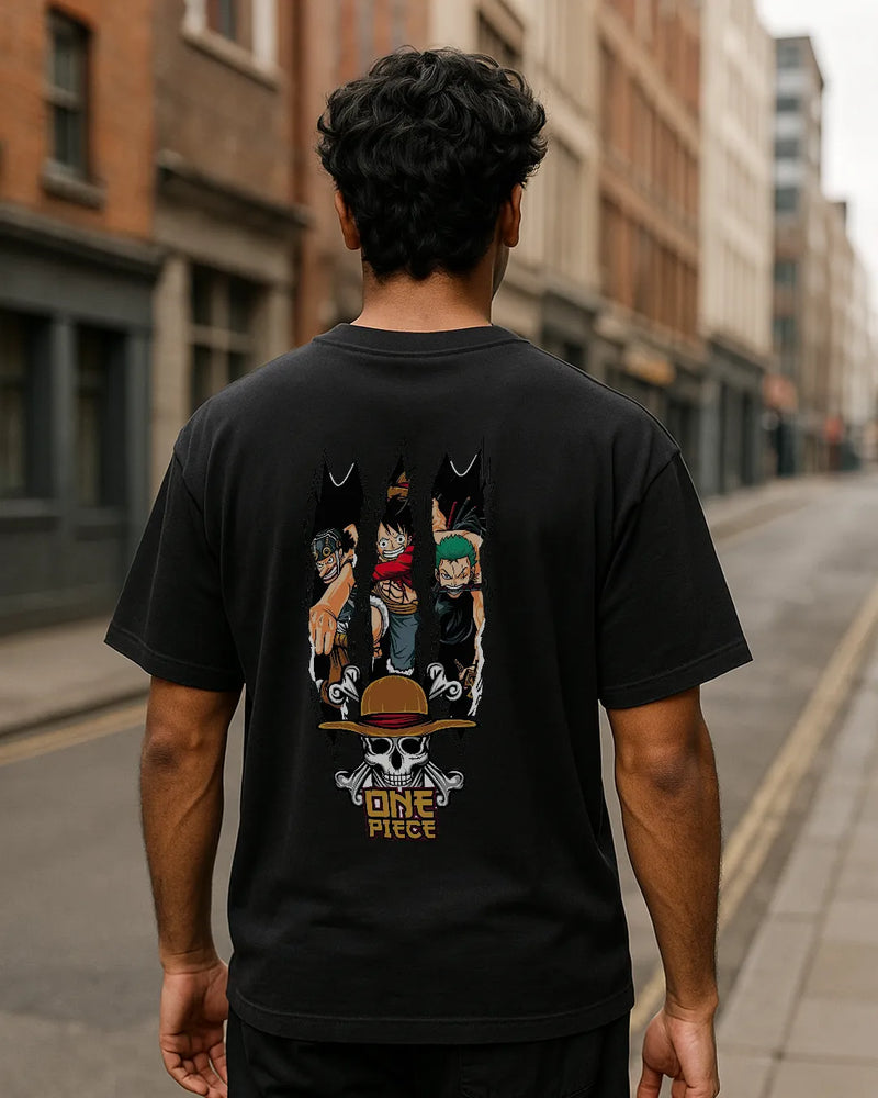 One Piece Trio Graphic T Shirt Luffy Usopp Zoro Anime Tee image 4