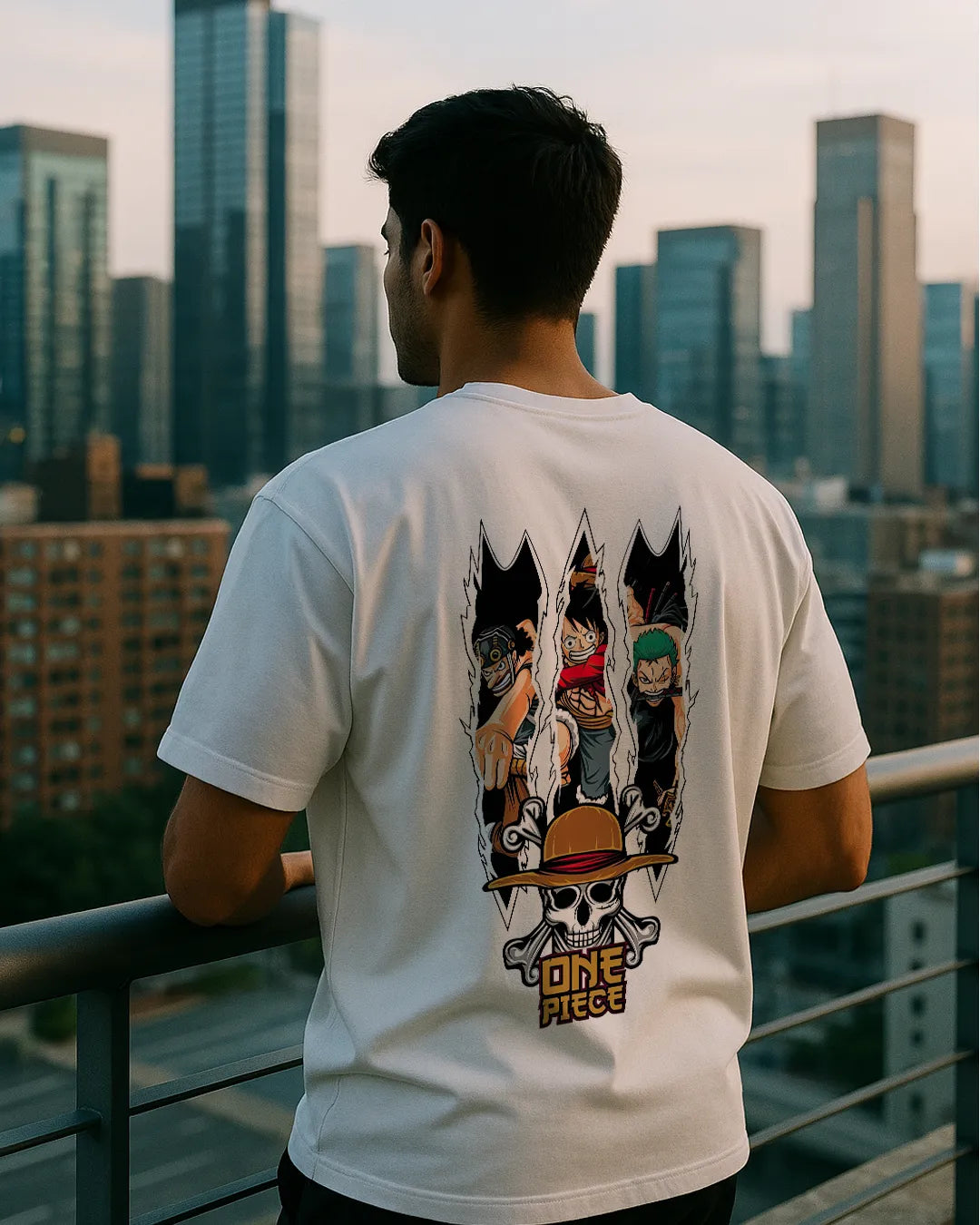 One Piece Trio Graphic T Shirt Luffy Usopp Zoro Anime Tee image 7
