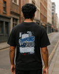 Overthinking Solves Nothing Graphic T Shirt Motivational Cartoon Tee image 2