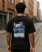 Overthinking Solves Nothing Graphic T Shirt Motivational Cartoon Tee image 2