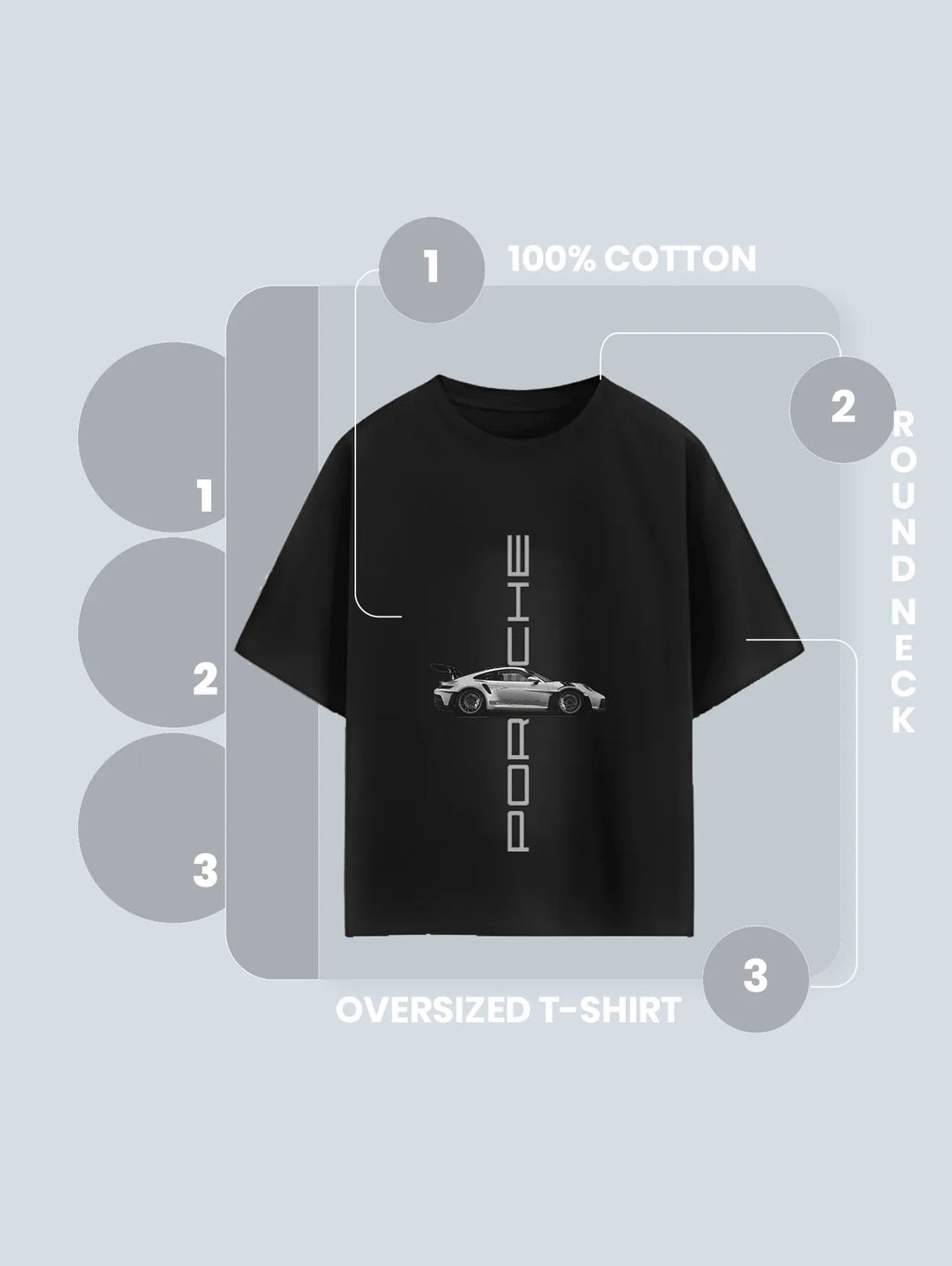 Porsche Graphic Oversized T Shirt German Sports Car Tee image 4