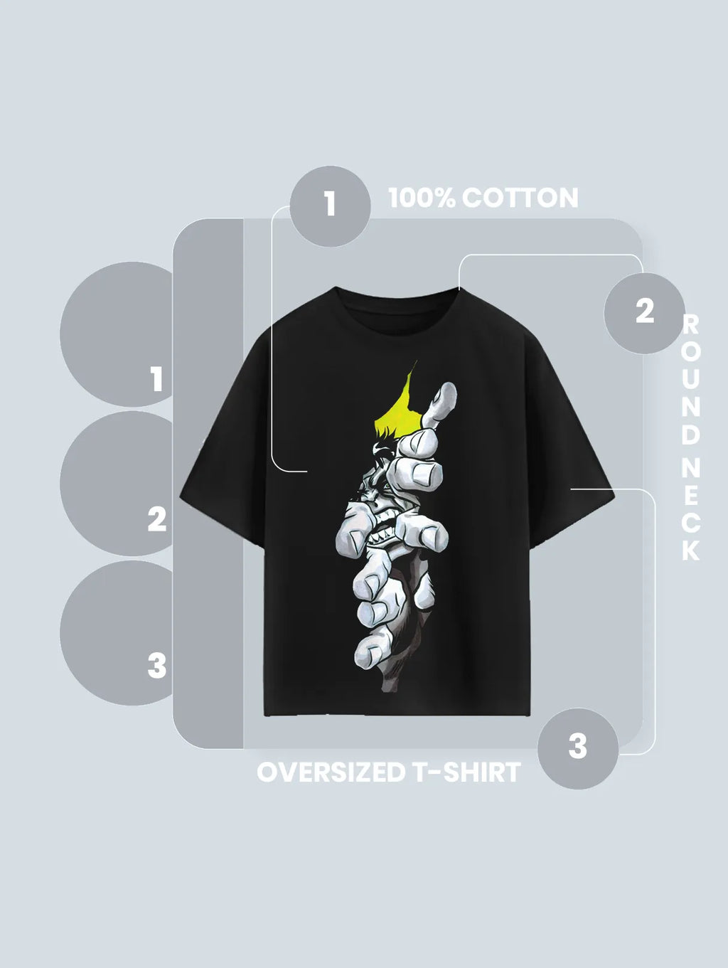 Reaching Hand Graphic Oversized T Shirt Edgy Streetwear Tee image 5