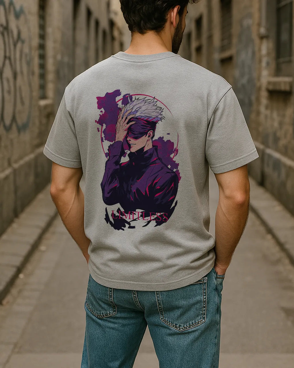 Satoru Gojo Limitless Graphic T-Shirt | Jujutsu Kaisen Anime Tee product image 3 | Hustler's Drip