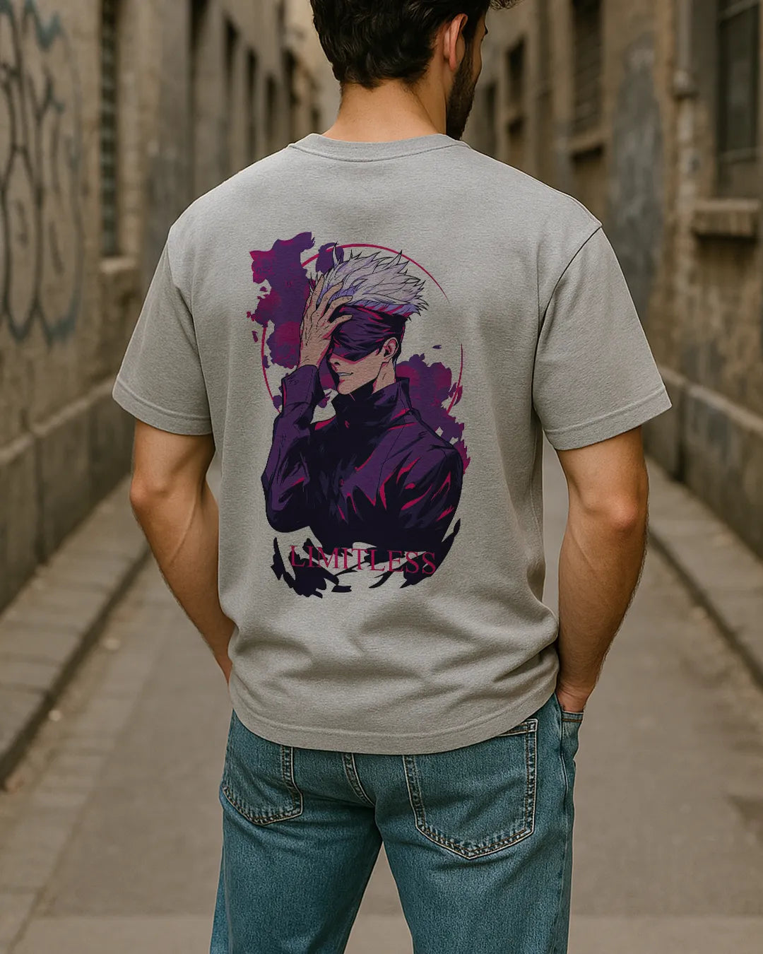 Satoru Gojo Limitless Graphic T-Shirt | Jujutsu Kaisen Anime Tee product image 3 | Hustler's Drip