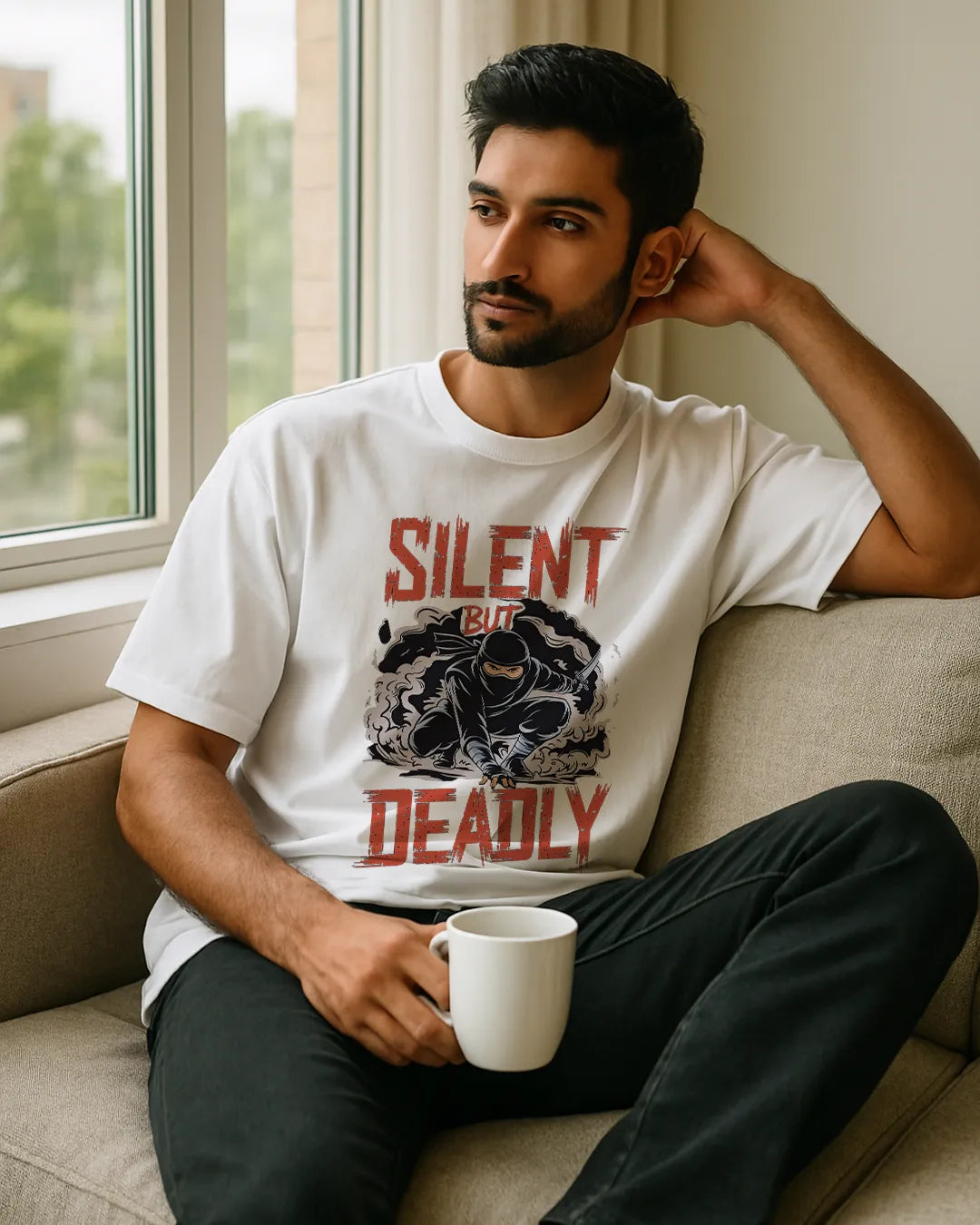 Silent But Deadly Ninja Graphic T-Shirt | Stealth Warrior Tee product image 2 | Hustler's Drip