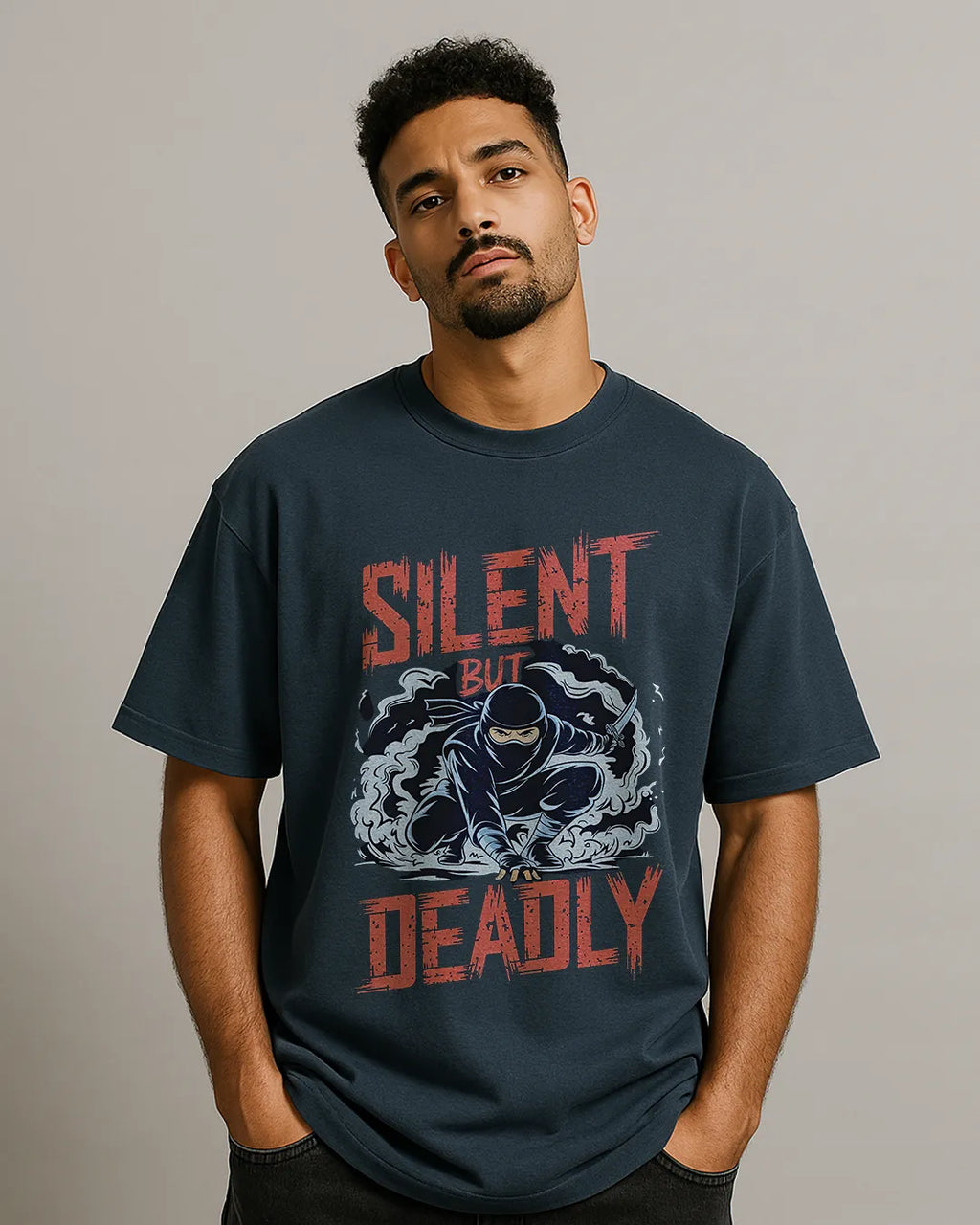Silent But Deadly Ninja Graphic T-Shirt | Stealth Warrior Tee product image 5 | Hustler's Drip