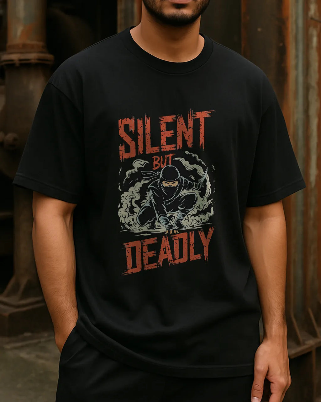 Silent But Deadly Ninja Graphic T-Shirt | Stealth Warrior Tee product image 6 | Hustler's Drip