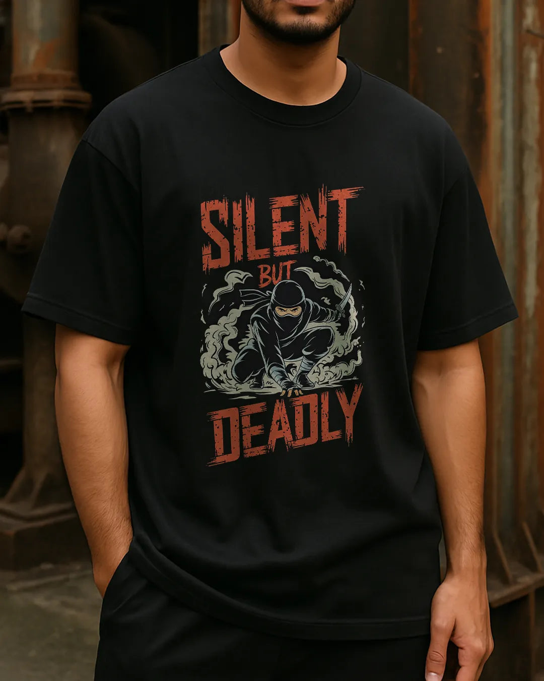 Silent But Deadly Ninja Graphic T-Shirt | Stealth Warrior Tee product image 6 | Hustler's Drip