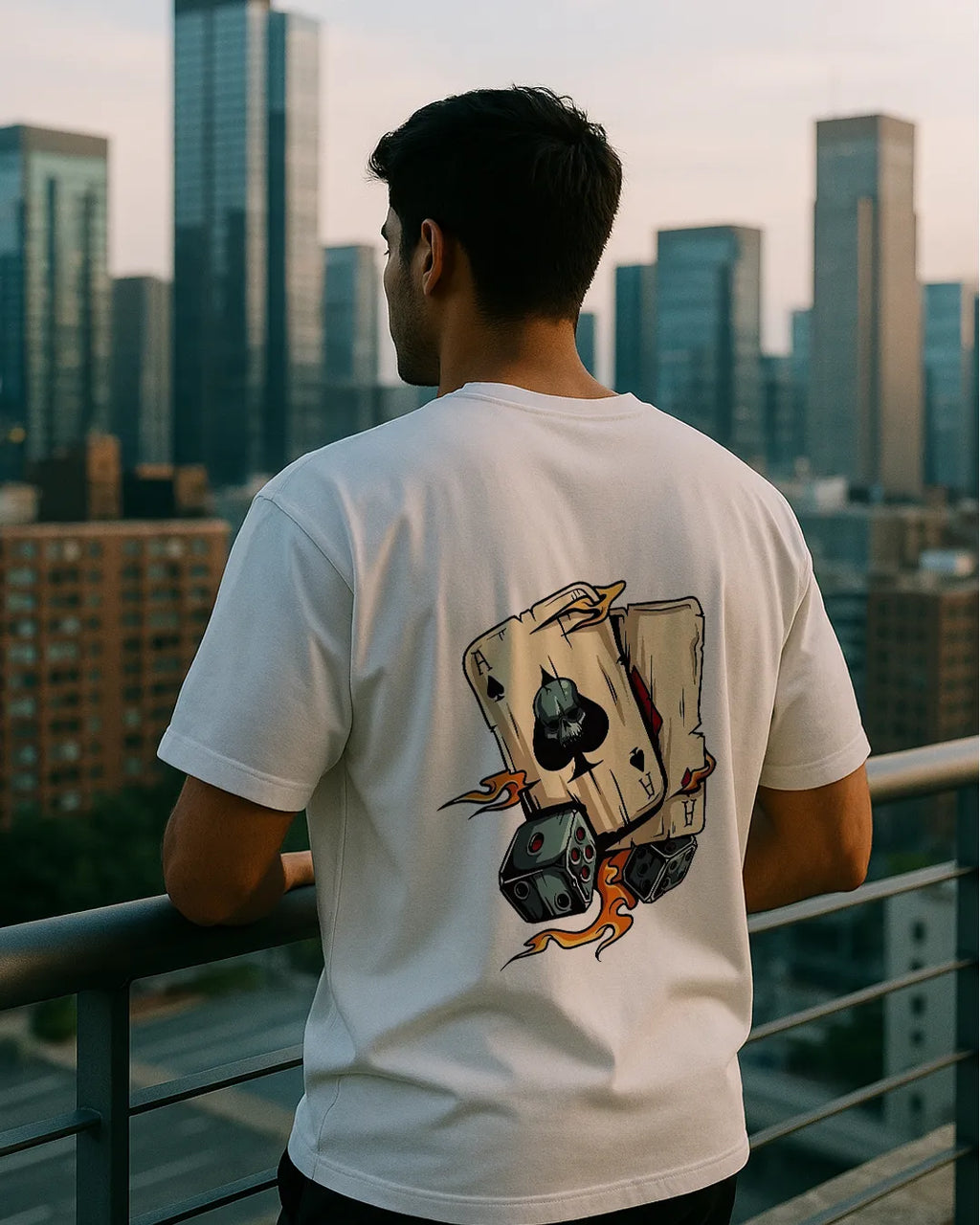 Skull Ace of Spades & Dice Graphic T-Shirt | Lucky Gamble Tee product image 6 | Hustler's Drip