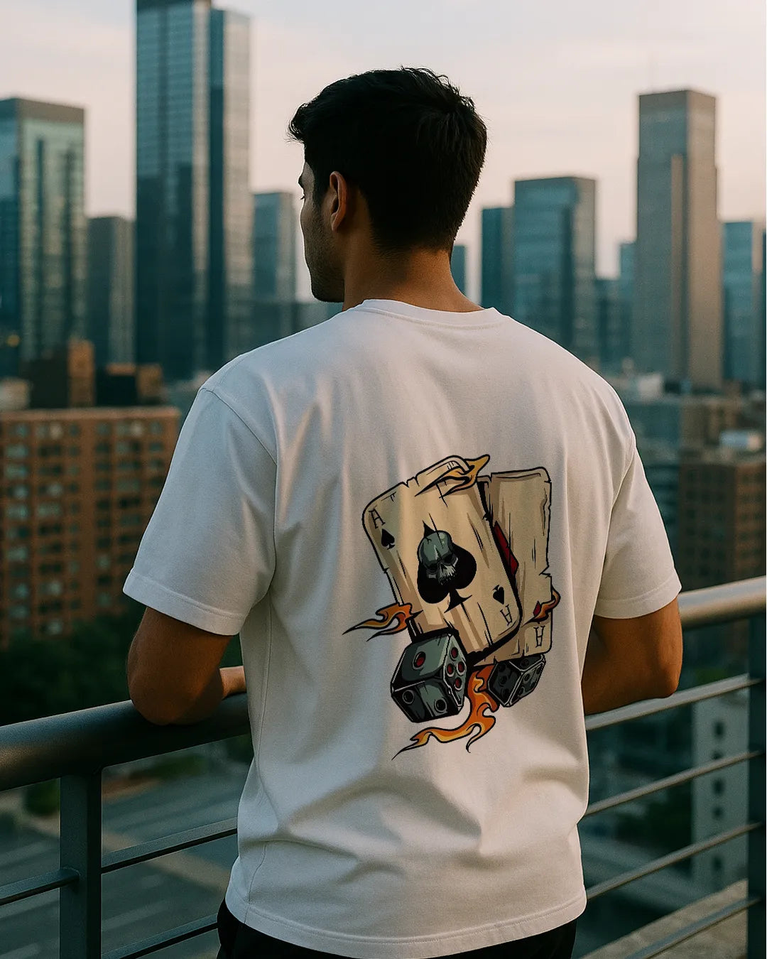 Skull Ace of Spades & Dice Graphic T-Shirt | Lucky Gamble Tee product image 6 | Hustler's Drip