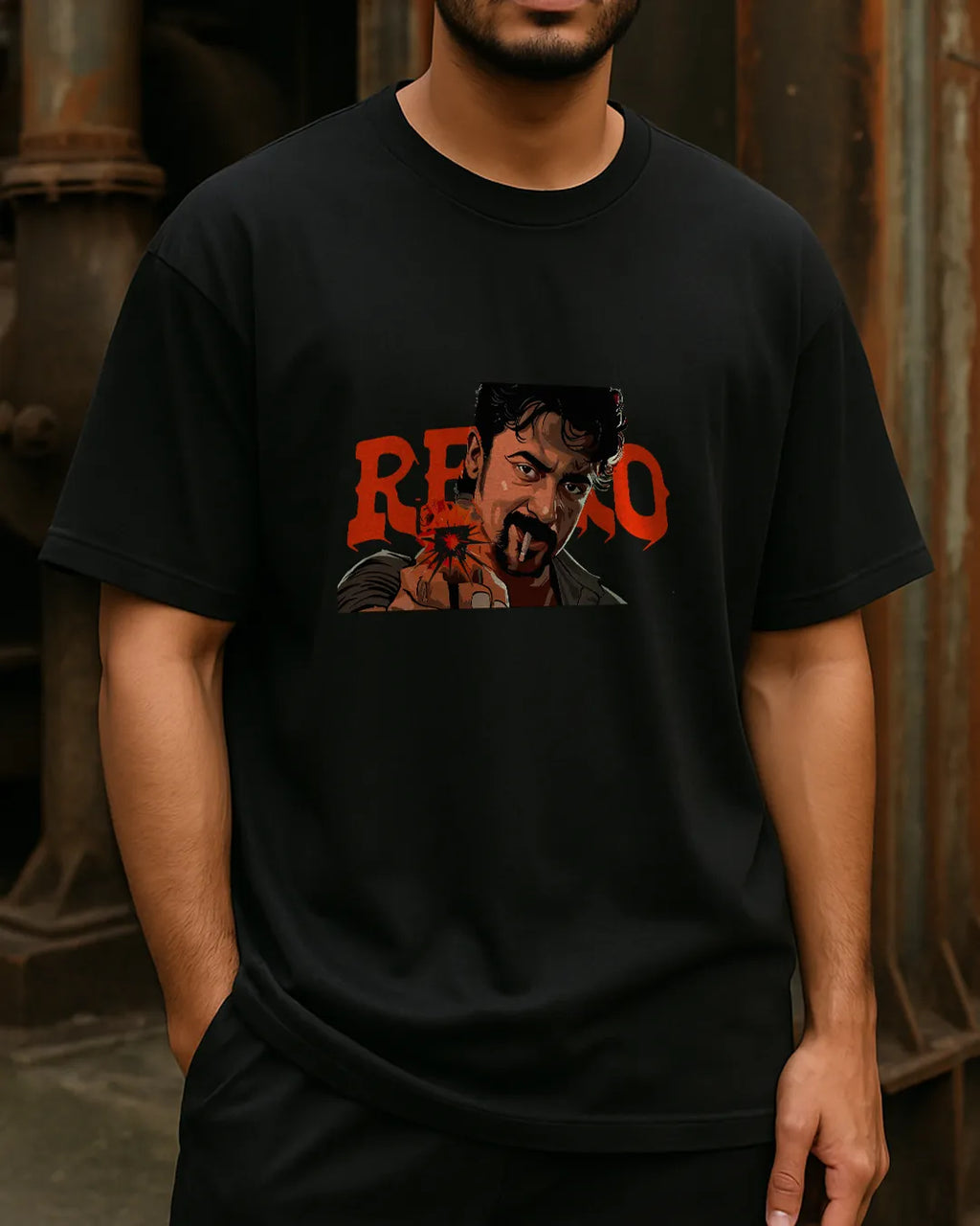 Suriya "Retro" Action Graphic T-Shirt | Tamil Movie Tee product image 2 | Hustler's Drip