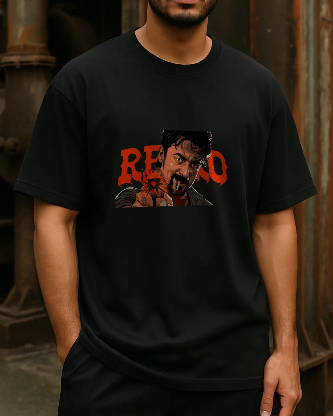 Suriya "Retro" Action Graphic T-Shirt | Tamil Movie Tee product image 2 | Hustler's Drip