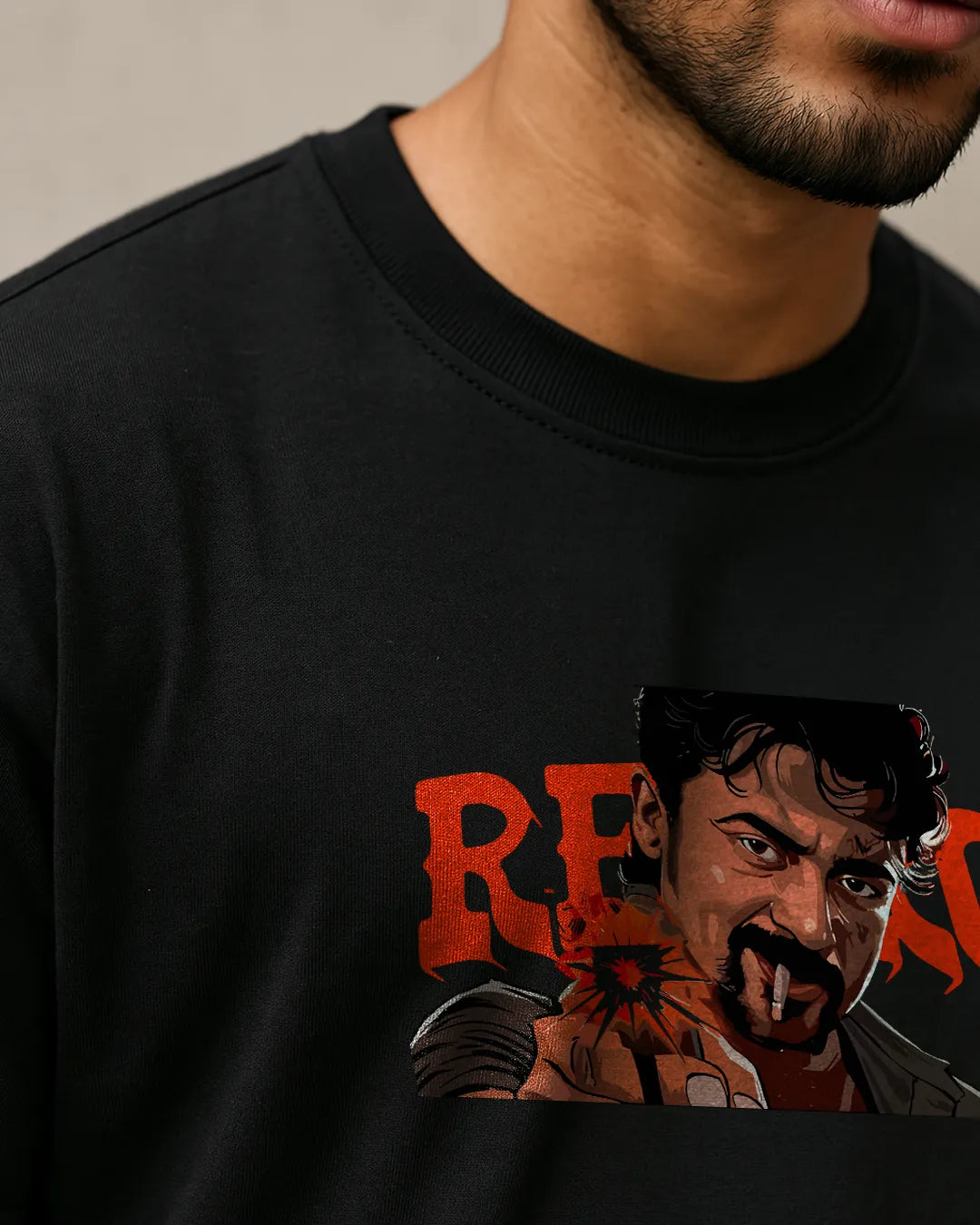 Suriya "Retro" Action Graphic T-Shirt | Tamil Movie Tee product image 5 | Hustler's Drip